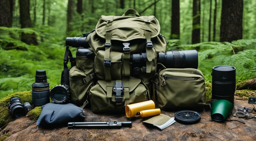 backpack with gear
