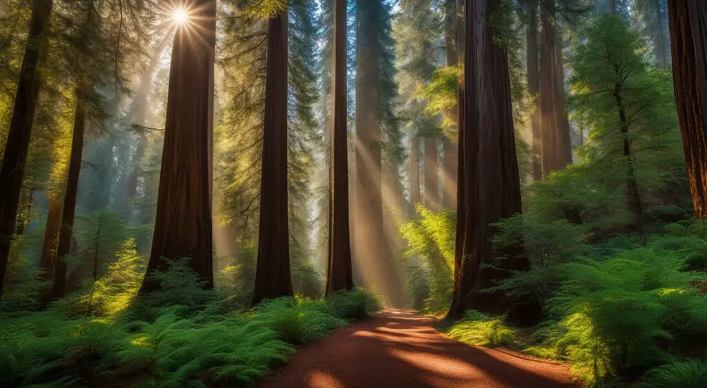 grove of giant redwoods