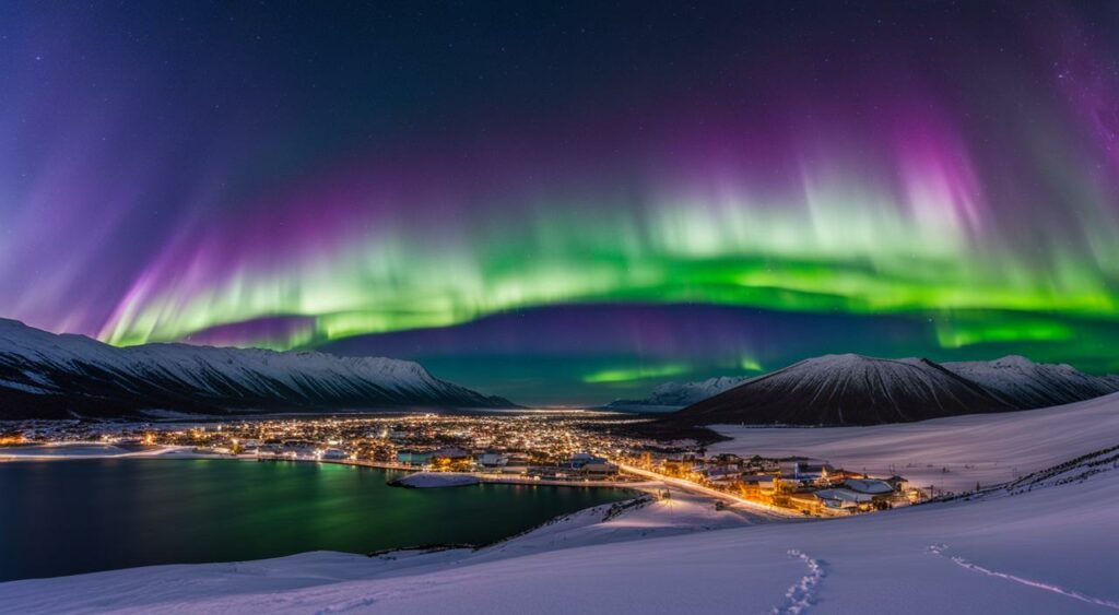 northern lights in Longyearbyen, Norway
